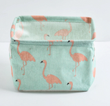 Desktop Makeup Organizer Storage Box with Linen Basket