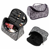 Zebra Striped Large Makeup Bag for Travel Organization