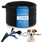 Pangda 50ft Split Wire Loom Tubing Flame Retardant Braided Cable Sleeve Split High Temperature Cable Conduit Auto Wire Conduit for Industrial Electrical Wires Automotive Marine(50 Ft 1/2")