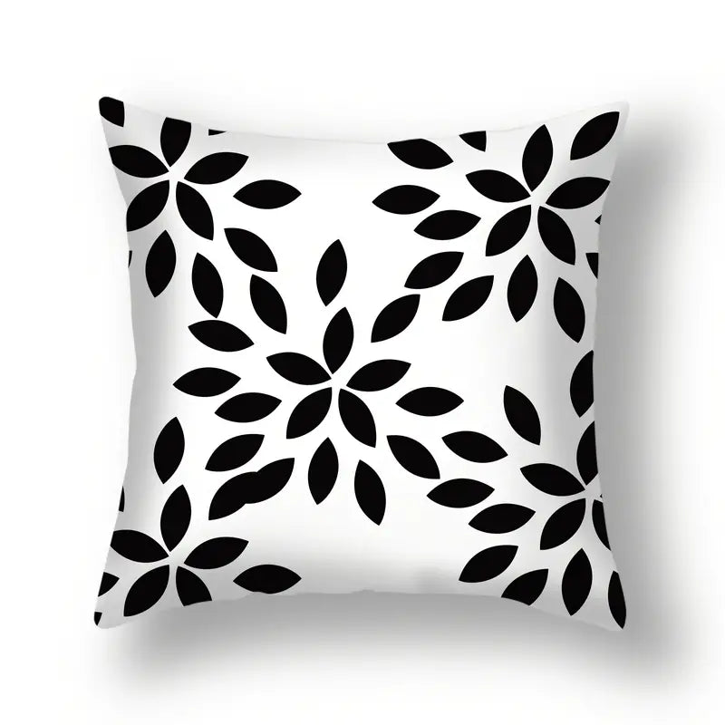 Black Geometric Line Pillowcase for Home Office 18x18"