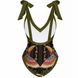 Vintage Women's Printed One Piece Swimsuit