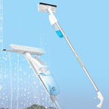 3-in-1 Window Squeegee Window Cleaning Tool Kit with 45" Aluminium Alloy Handle 200ml Detachable Water Tank&2 Washable Pads Multi-Use Squeegee for Shower Glass Door Wall Floor Car Windshield.