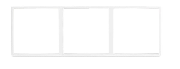 HDL Panel Frame 3 Gang Ivory White