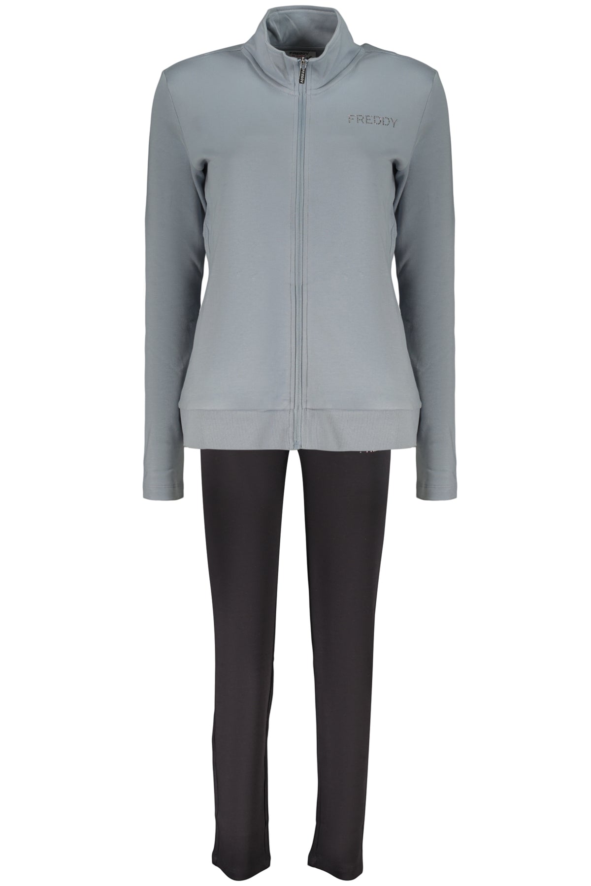 FREDDY WOMEN'S LIGHT BLUE ZIP-UP SWEATSHIRT