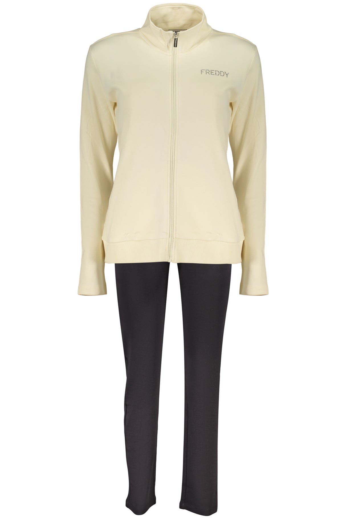 FREDDY WOMEN'S BEIGE ZIP-UP SWEATSHIRT