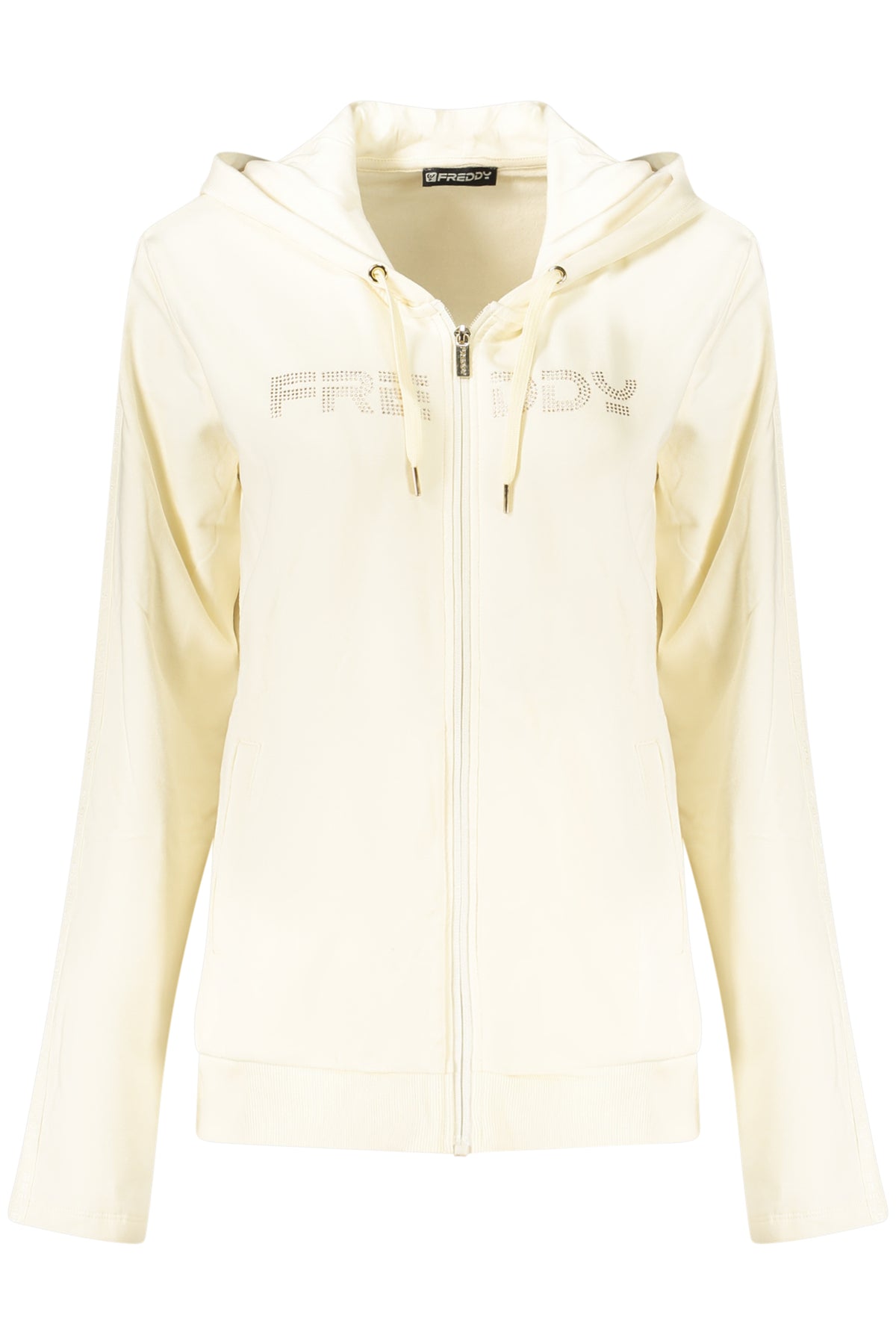 FREDDY WOMEN'S WHITE ZIP-UP SWEATSHIRT