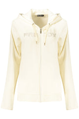 FREDDY WOMEN'S WHITE ZIP-UP SWEATSHIRT