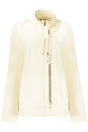 FREDDY WOMEN'S WHITE ZIP-UP SWEATSHIRT