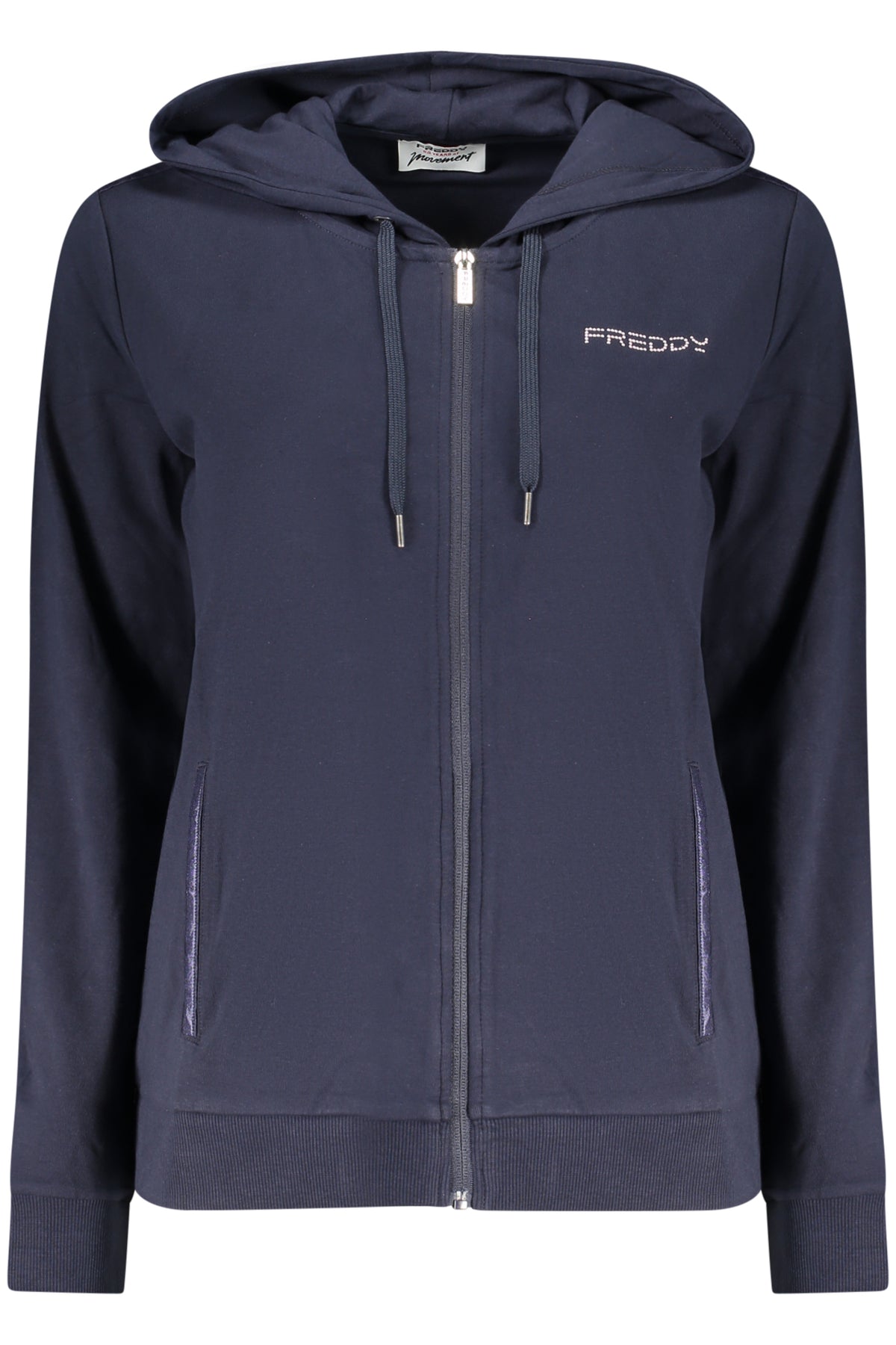 FREDDY WOMEN'S BLUE ZIP-UP SWEATSHIRT