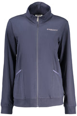 FREDDY WOMEN'S BLUE ZIP-UP SWEATSHIRT