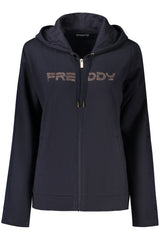 FREDDY WOMEN'S BLUE ZIP-UP SWEATSHIRT