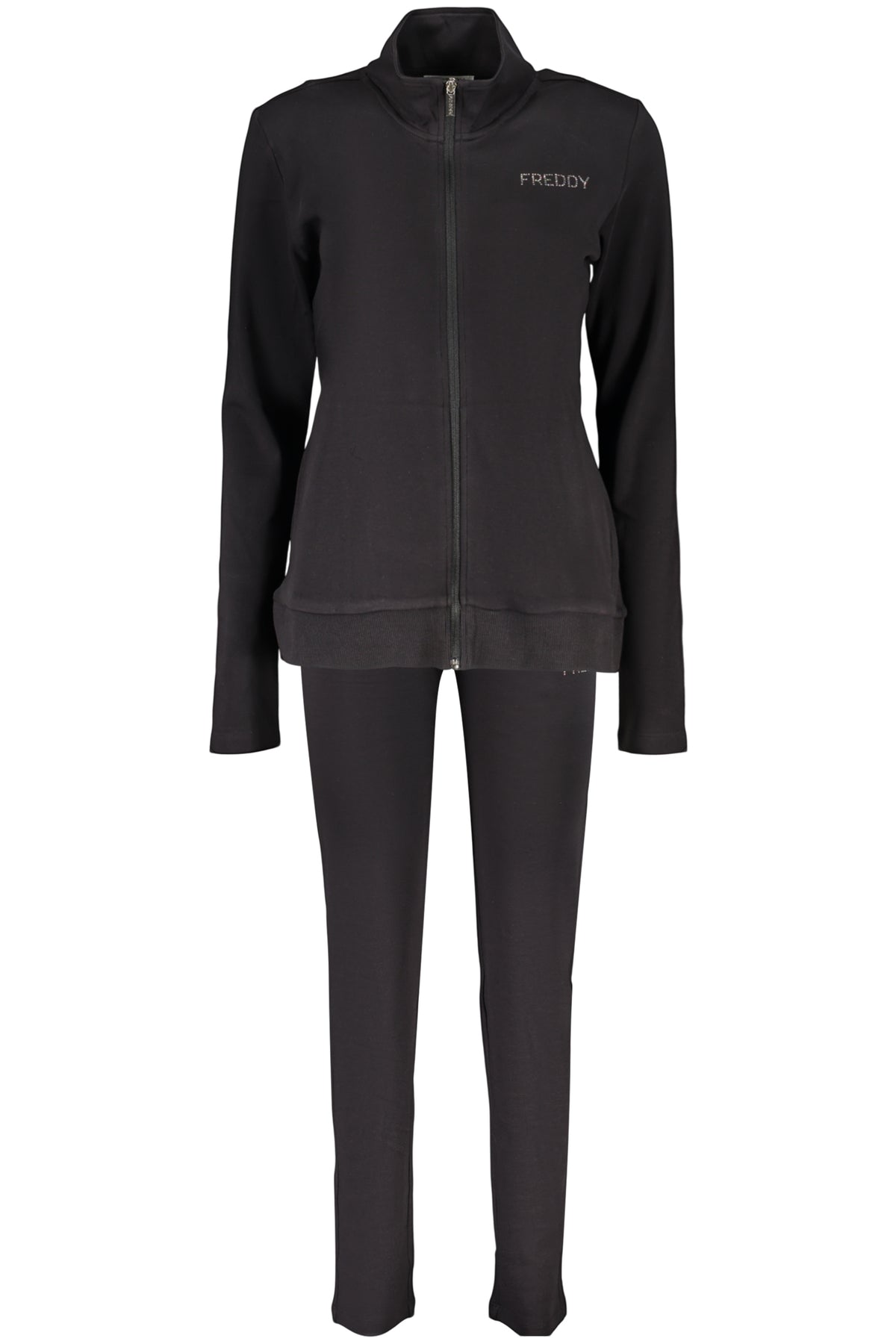 FREDDY WOMEN'S BLACK ZIP-UP SWEATSHIRT