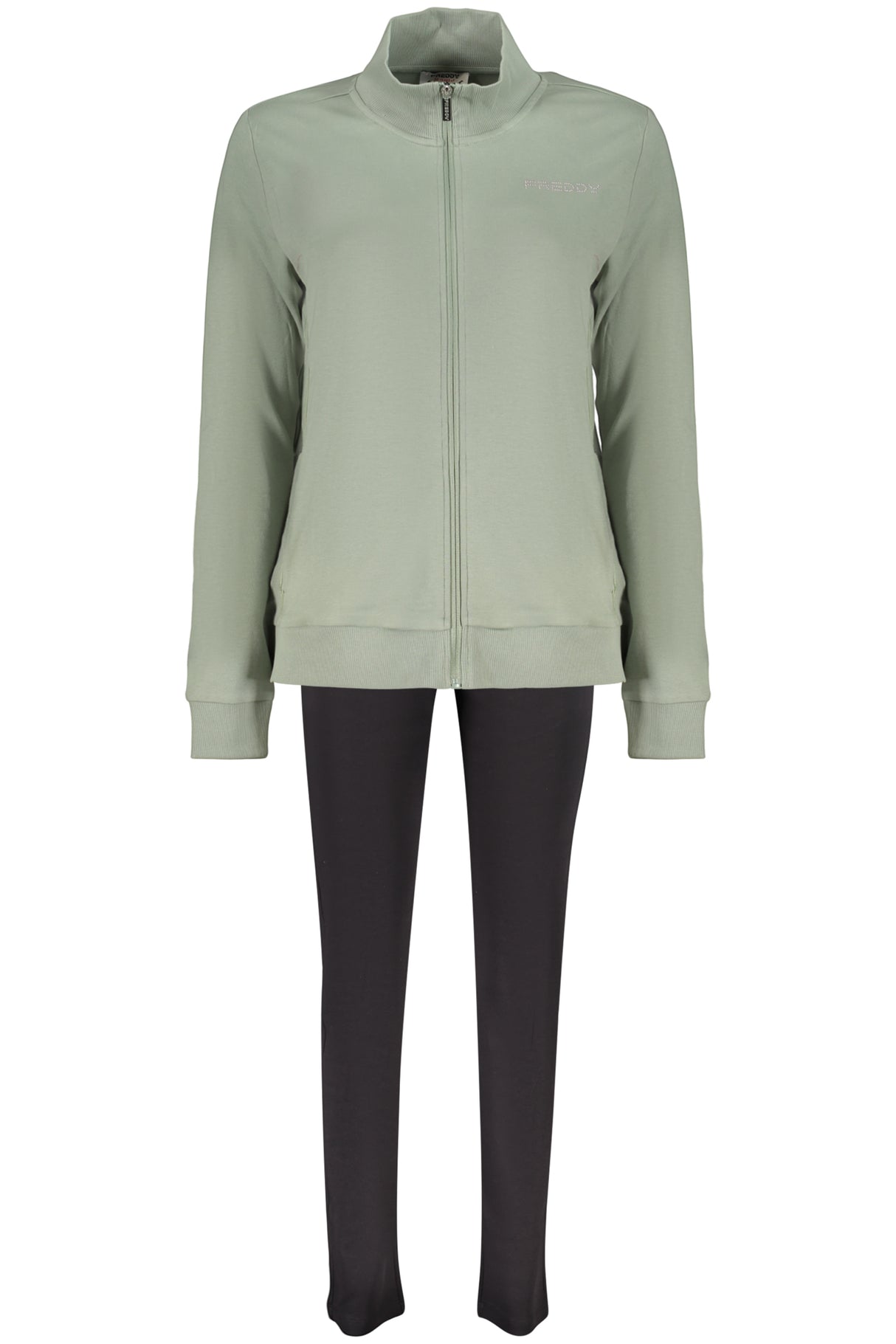 FREDDY WOMEN'S GREEN ZIP-UP SWEATSHIRT