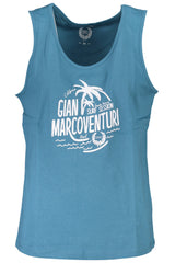 GIAN MARCO VENTURI MEN'S BLUE TANK TOP