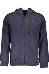 GIAN MARCO VENTURI MEN'S BLUE ZIP-UP SWEATSHIRT