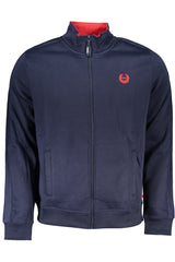 GIAN MARCO VENTURI MEN'S BLUE ZIP SWEATSHIRT