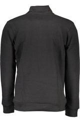 GIAN MARCO VENTURI MEN'S BLACK SWEATSHIRT WITH ZIP