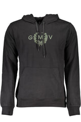 GIAN MARCO VENTURI MEN'S BLACK ZIP-LESS SWEATSHIRT