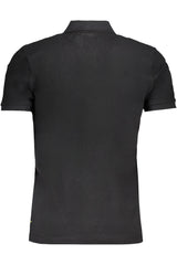 GIAN MARCO VENTURI MEN'S BLACK SHORT SLEEVED POLO SHIRT