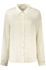 GUESS JEANS WOMEN'S LONG-SLEEVED SHIRT WHITE