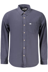GUESS JEANS MEN'S LONG-SLEEVED SHIRT, BLUE