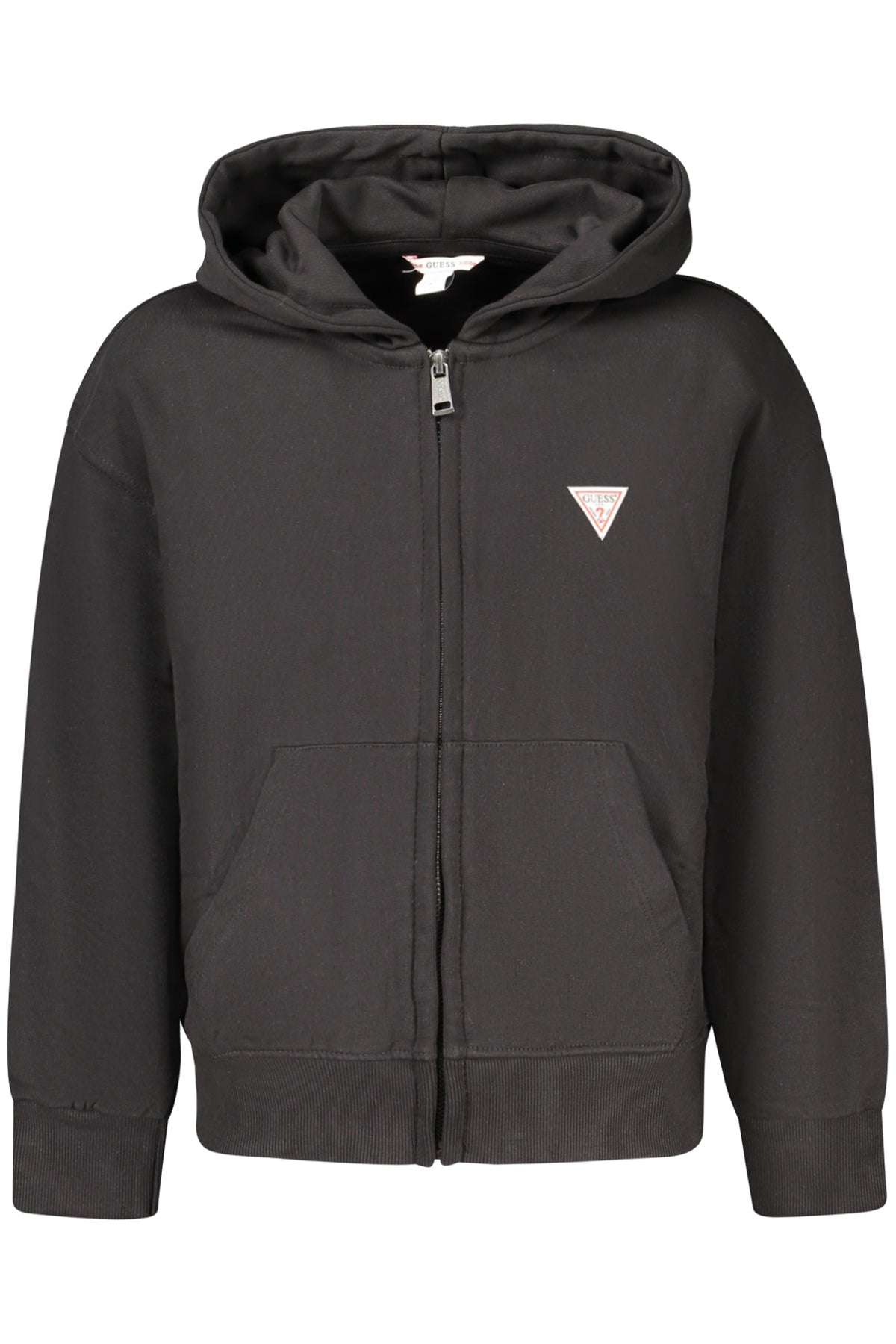 GUESS JEANS KIDS' BLACK ZIP-UP SWEATSHIRT