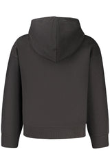 GUESS JEANS KIDS' BLACK ZIP-UP SWEATSHIRT