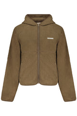 GUESS JEANS WOMEN'S BROWN ZIP-UP SWEATSHIRT