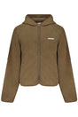 GUESS JEANS WOMEN'S BROWN ZIP-UP SWEATSHIRT
