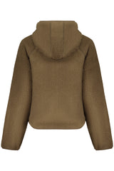 GUESS JEANS WOMEN'S BROWN ZIP-UP SWEATSHIRT