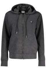 GUESS JEANS WOMEN'S ZIP-UP SWEATSHIRT BLACK
