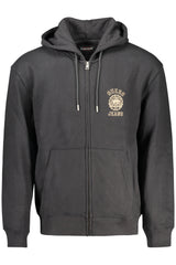 GUESS JEANS MEN'S ZIP-UP SWEATSHIRT BLACK