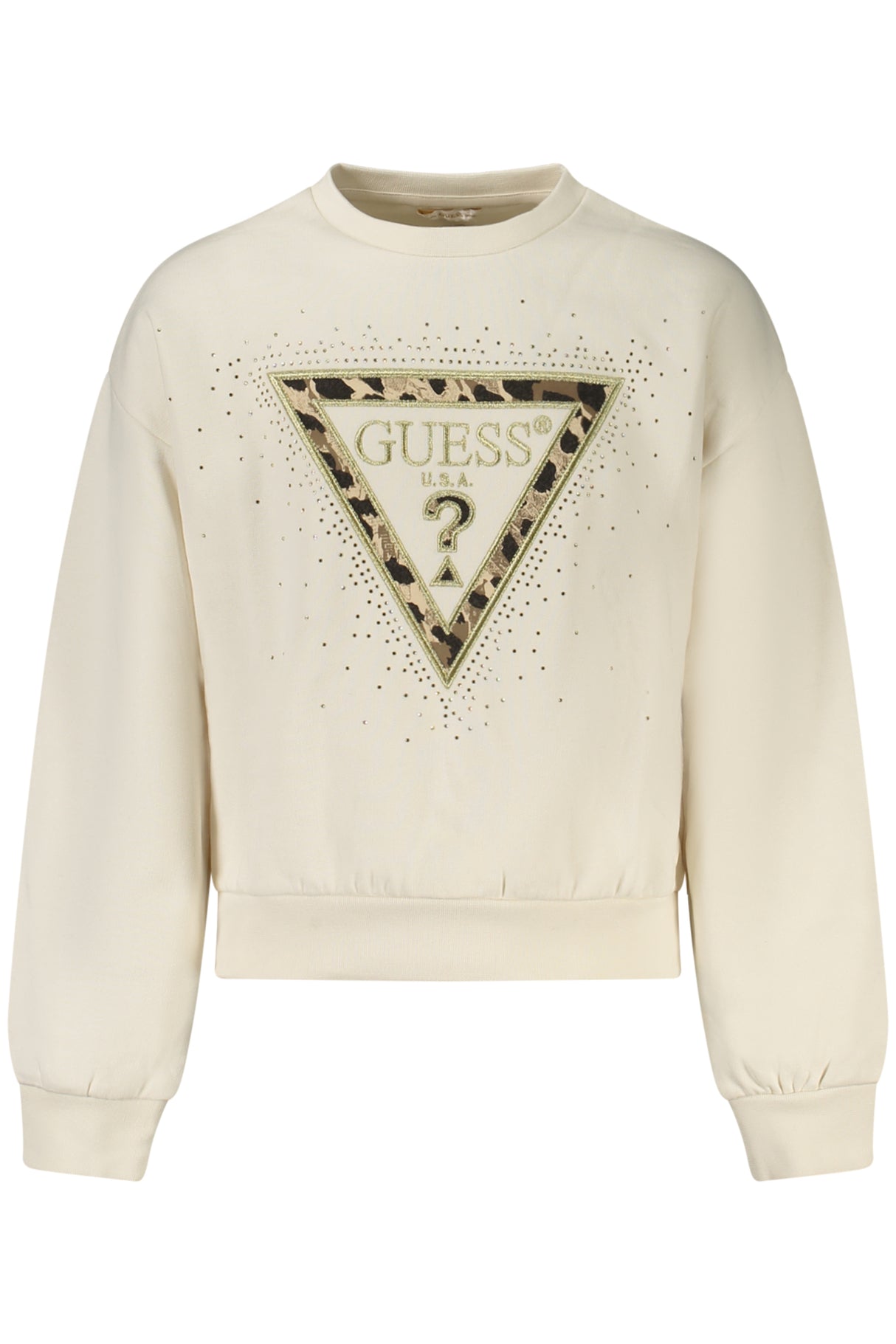 GUESS JEANS ZIP-UP SWEATSHIRT FOR GIRLS, WHITE