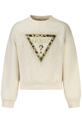 GUESS JEANS ZIP-UP SWEATSHIRT FOR GIRLS, WHITE