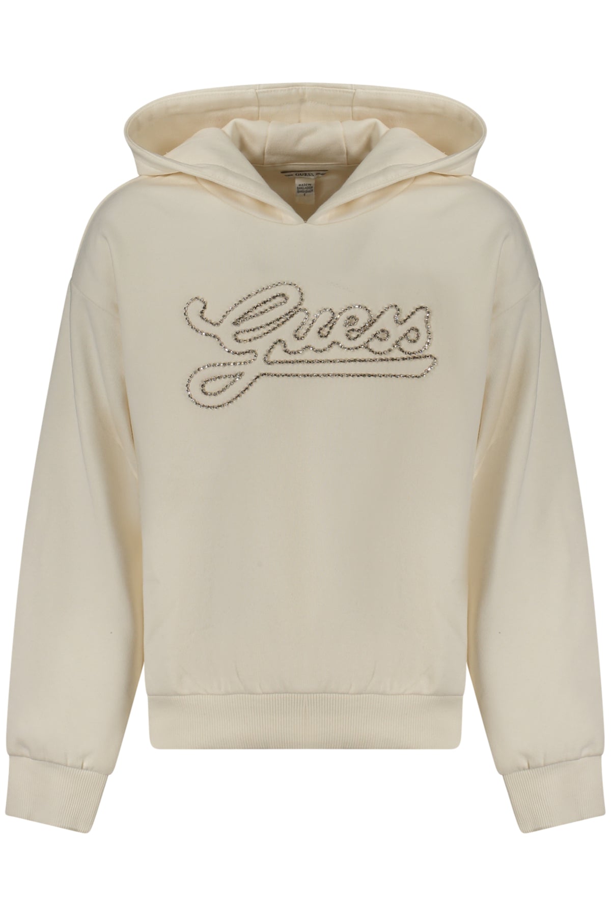 GUESS JEANS ZIP-UP SWEATSHIRT FOR GIRLS, WHITE