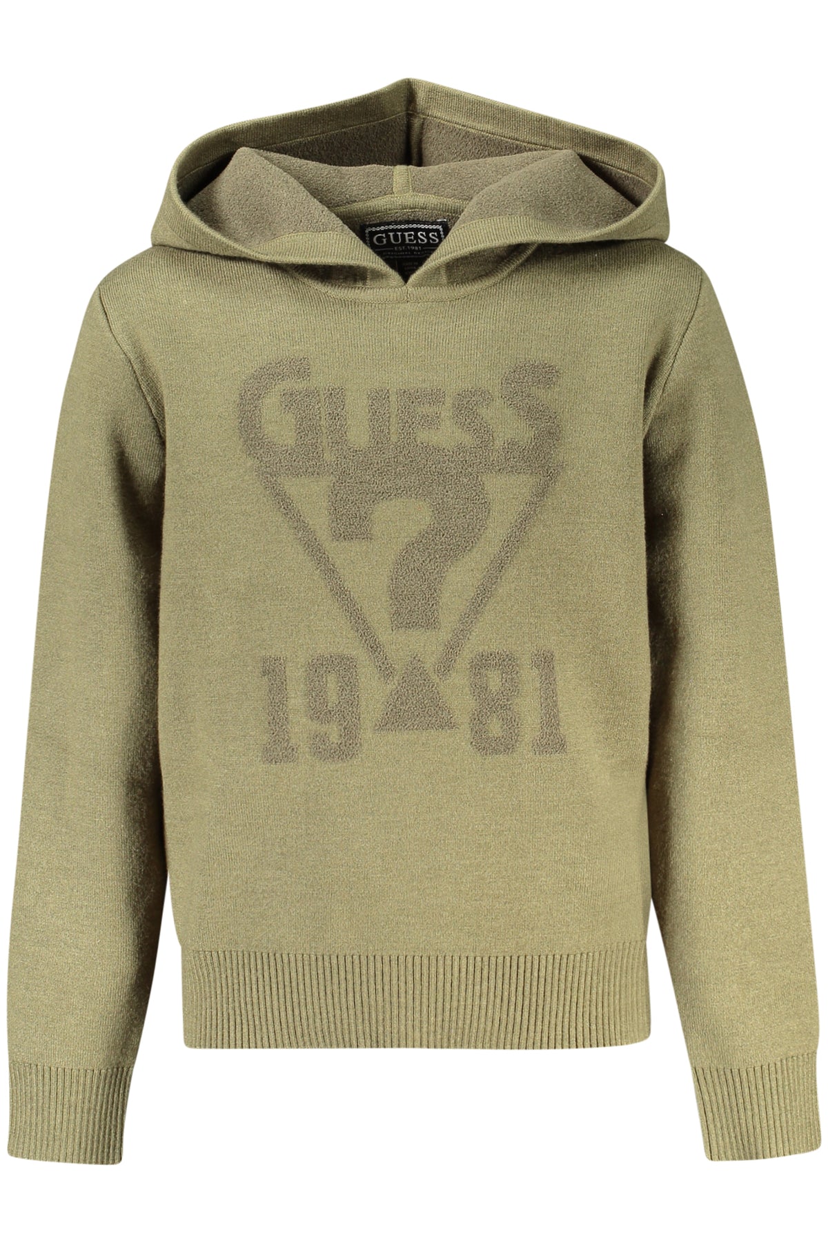 GUESS JEANS CHILDREN'S GREEN ZIP-UP SWEATSHIRT