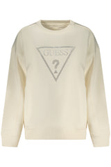 GUESS JEANS WOMEN'S WHITE ZIP-UP SWEATSHIRT