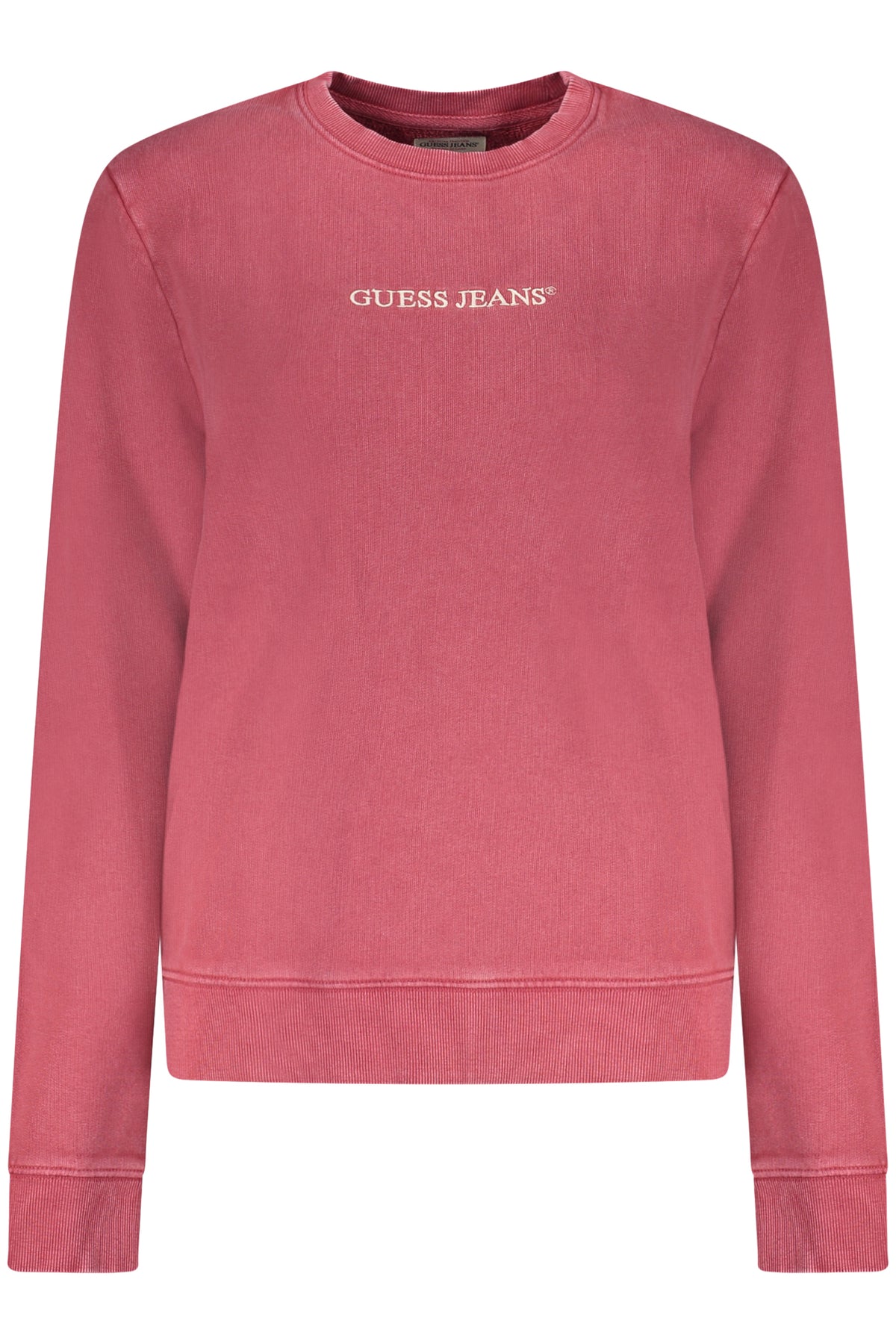 GUESS JEANS WOMEN'S RED ZIP-UP SWEATSHIRT