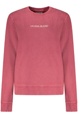 GUESS JEANS WOMEN'S RED ZIP-UP SWEATSHIRT