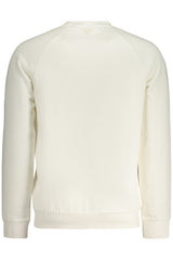 GUESS JEANS MEN'S WHITE ZIP-UP SWEATSHIRT