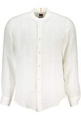 HUGO BOSS MEN'S WHITE LONG SLEEVE SHIRT