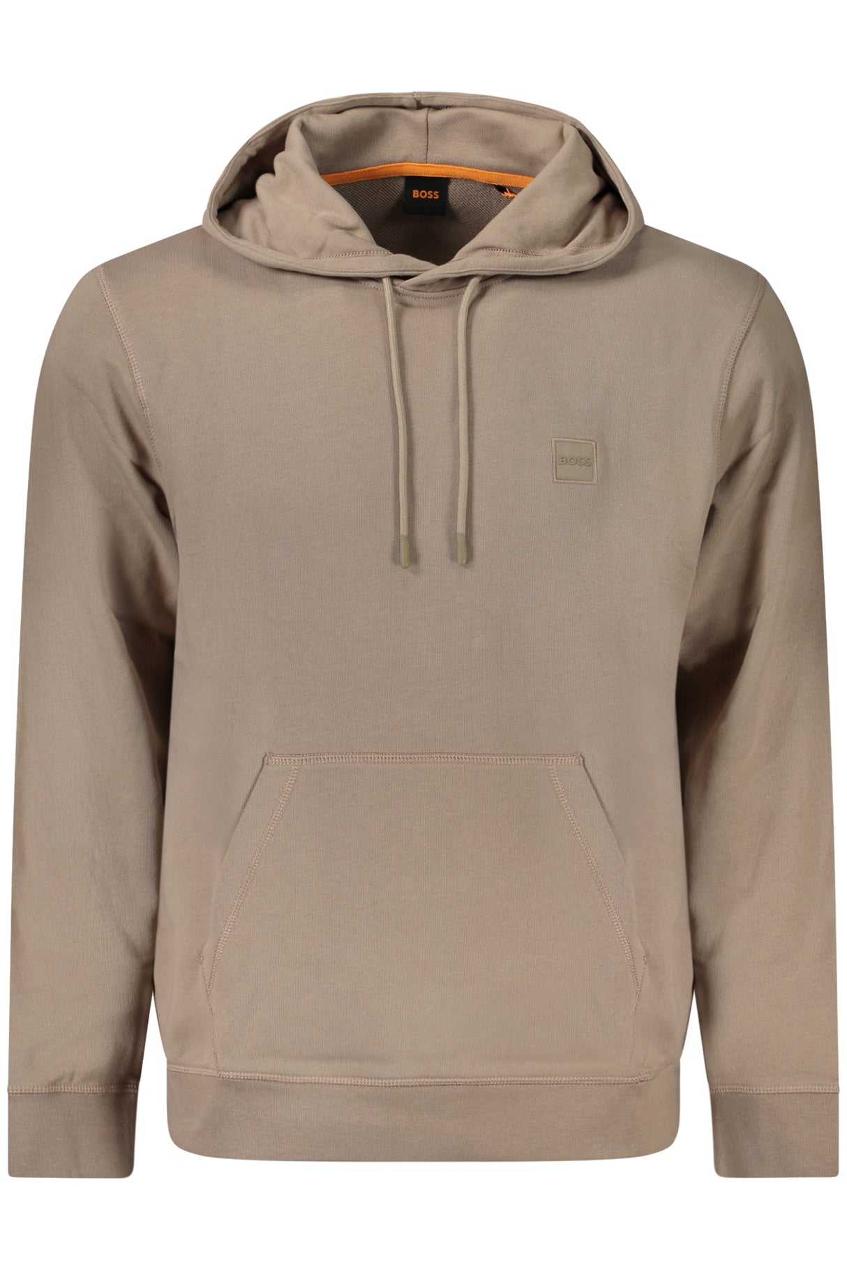 HUGO BOSS MEN'S ZIP-FREE SWEATSHIRT BROWN