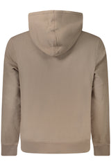 HUGO BOSS MEN'S ZIP-FREE SWEATSHIRT BROWN