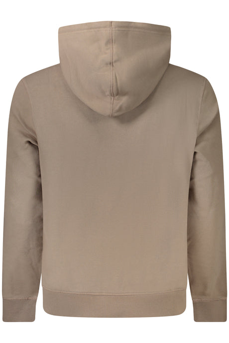 HUGO BOSS MEN'S ZIP-FREE SWEATSHIRT BROWN
