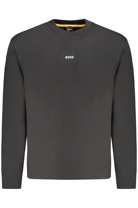 HUGO BOSS MEN'S BLACK ZIP-UP SWEATSHIRT