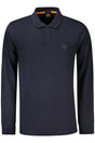 HUGO BOSS MEN'S LONG-SLEEVED POLO SHIRT, BLUE