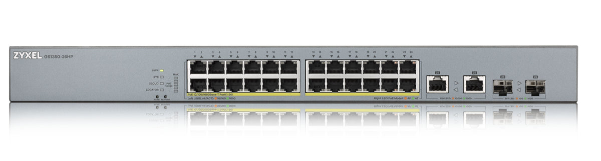 Zyxel SP 26-Port Gigabit PoE Cloud Managed Switch, 24 x PoE 375W GS1350-26HP
