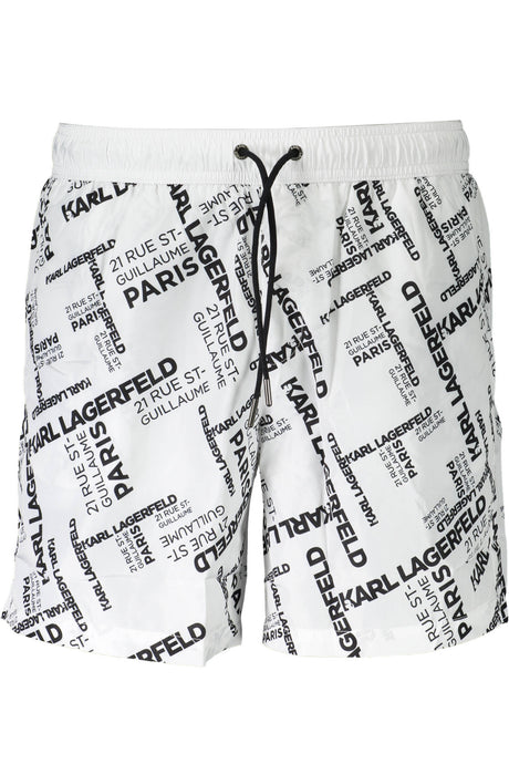 KARL LAGERFELD BEACHWEAR SWIMSUIT BOTTOM MEN WHITE