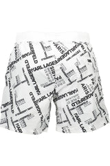 KARL LAGERFELD BEACHWEAR SWIMSUIT BOTTOM MEN WHITE