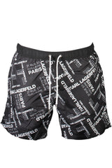 KARL LAGERFELD BEACHWEAR SWIMSUIT BLACK MEN'S BOTTOM